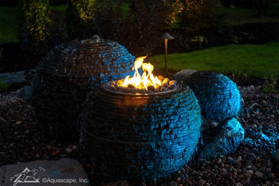 Photo of Aquascape Fire and Water Stacked Slate Sphere - Medium - Marquis Gardens