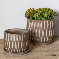 Photo of Campania Parabola Large Round Planter - Set of 8 - Marquis Gardens