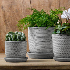 Photo of Campania Cobblestone Planter - Grey and Whitewash - Set of 3 - Marquis Gardens