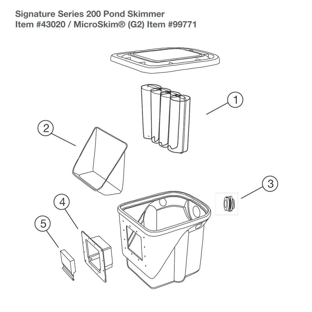 Photo of Aquascape Signature Series 200 Skimmer Replacement Parts - Item 43020 - Aquascape Canada