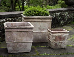Photo of Campania Antico Square Planter - Antico Terra Cotta - Set of 3 - Marquis Gardens