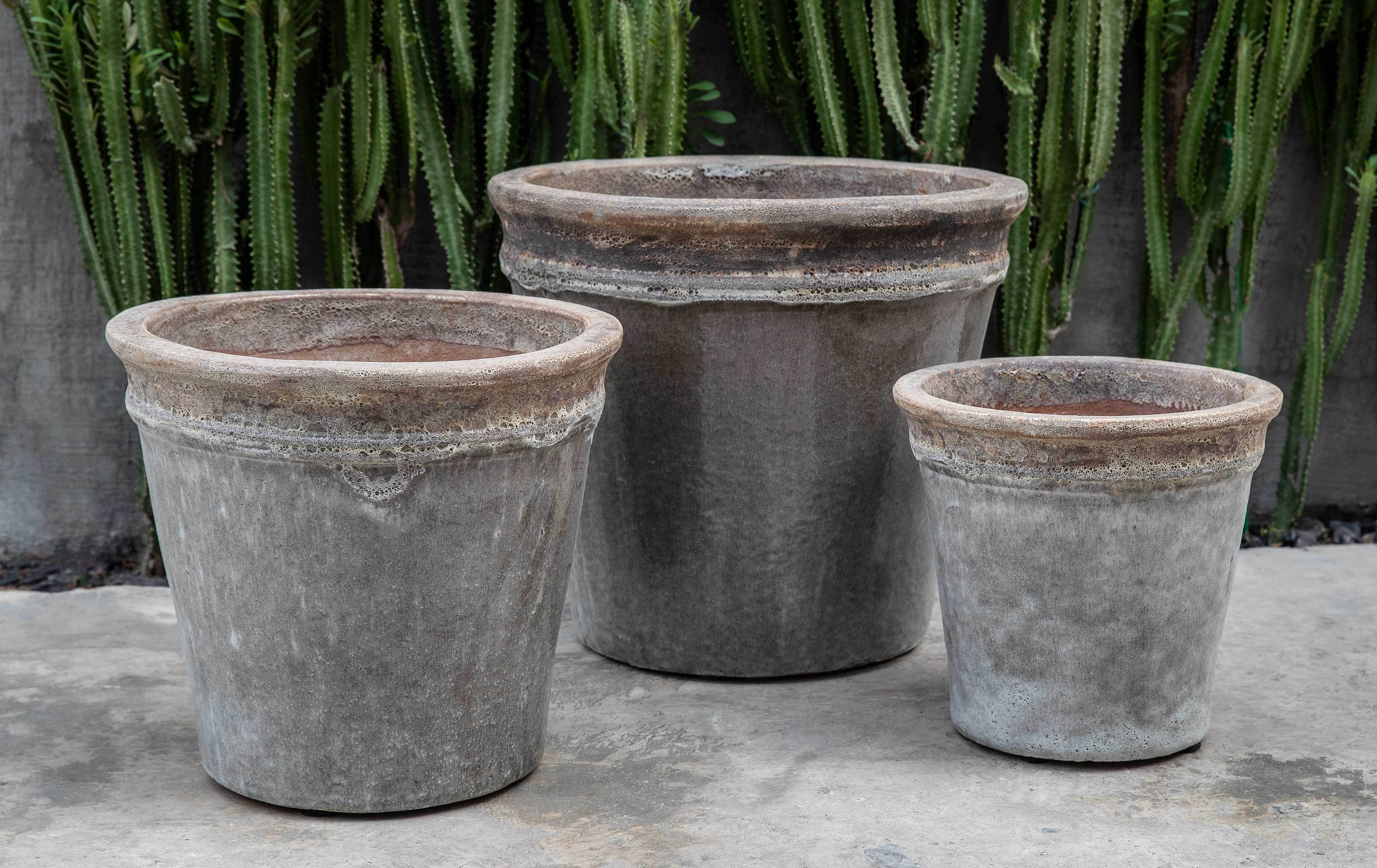 Photo of Campania Baia Planter - Beachcomber Grey Mist - Set of 3 - Marquis Gardens