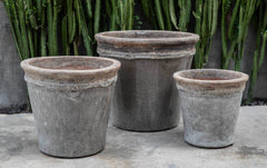 Photo of Campania Baia Planter - Beachcomber Grey Mist - Set of 3 - Marquis Gardens