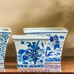Campania Planter Blue and White Mix – Set of 6