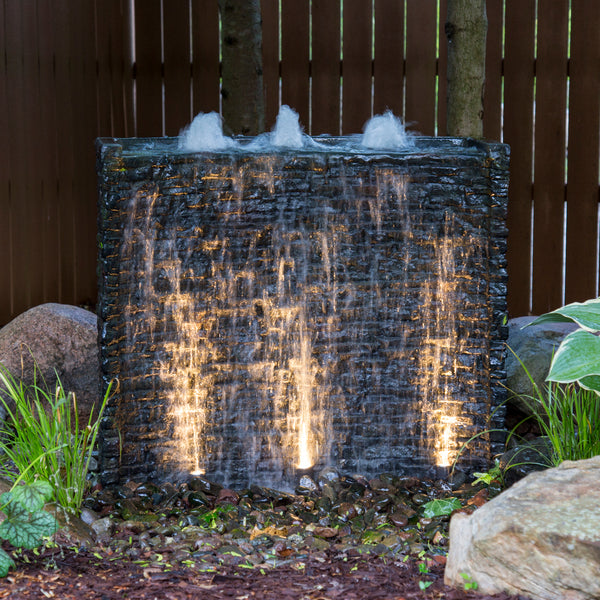 Photo of Aquascape Stacked Slate Spillway Wall Landscape Fountain Kit - 32-inch - Aquascape Canada