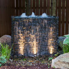 Photo of Aquascape Stacked Slate Spillway Wall Landscape Fountain Kit - 32-inch - Aquascape Canada