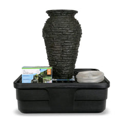 Aquascape extra small stacked slate urn 24" fountain kit