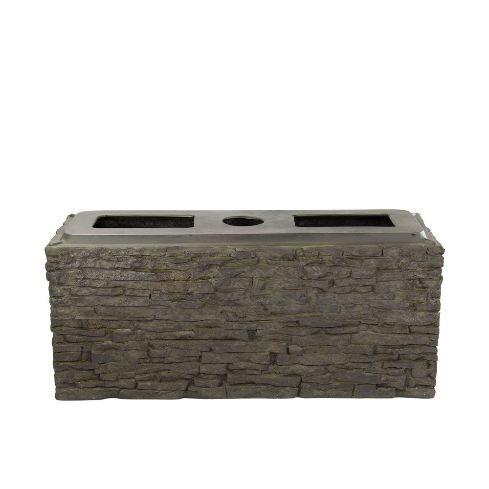 Photo of Aquascape Straight Stacked Slate Wall Base and Toppers - Aquascape Canada
