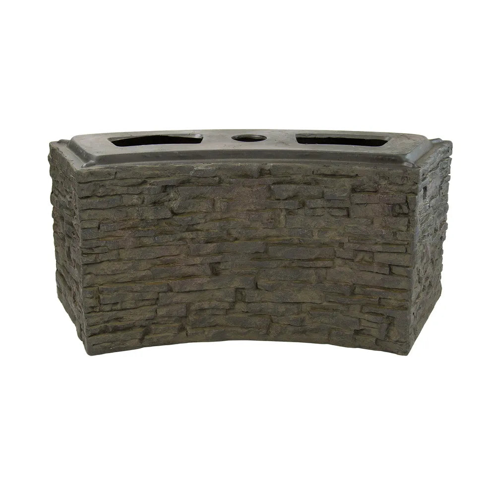 Photo of Aquascape Curved Stacked Slate Wall Base and Toppers - Aquascape Canada