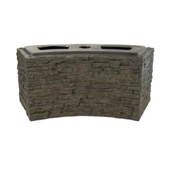 Photo of Aquascape Curved Stacked Slate Wall Base and Toppers - Aquascape Canada