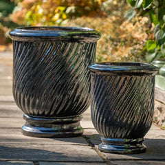 Photo of Campania Beausoleil Planter - Ink - Set of 2 - Marquis Gardens