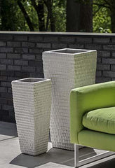 Campania Square Dimple Planter Antique White