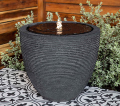 Photo of Campania Stone Ledge Fountain - Black Stone Ledge - Marquis Gardens