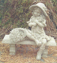 Photo of Girl on Bench with Flowers - Marquis Gardens