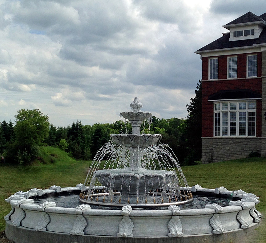 Photo of Large 3 Tier Leaf Fountain with Large Basin - Marquis Gardens