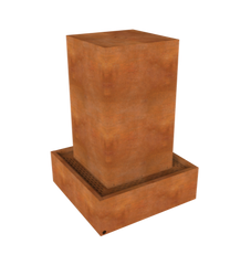 Corten Steel Square Column Planter