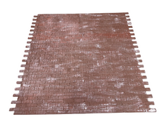 Distressed Red Brick Panel On White Backdrop
