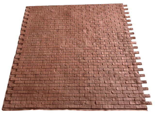Red Brick Panel on White Backdrop