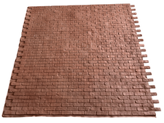 Red Brick Panel on White Backdrop