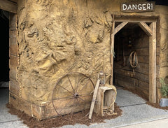 Old Time Mine Entrance With Cavern Wall Panel Covering Exterior of Entrance