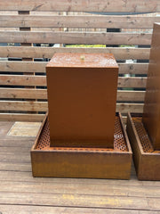Corten Steel Square Column Planter