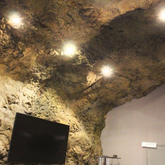 Wall and Ceiling Covered with Crystal Rock Panel, 4 Pot Light LEDS are attached through the Panel