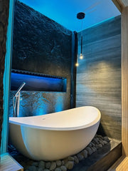 A Bathroom Nook Wall Covered with the Dragonstone Panel