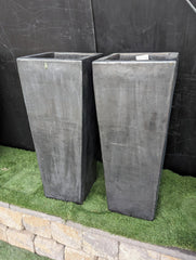 Photo of Campania Faro Tall Square Planter - Graphite - S/1 SD - Marquis Gardens