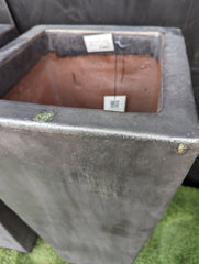 Photo of Campania Faro Tall Square Planter - Graphite - S/1 SD - Marquis Gardens