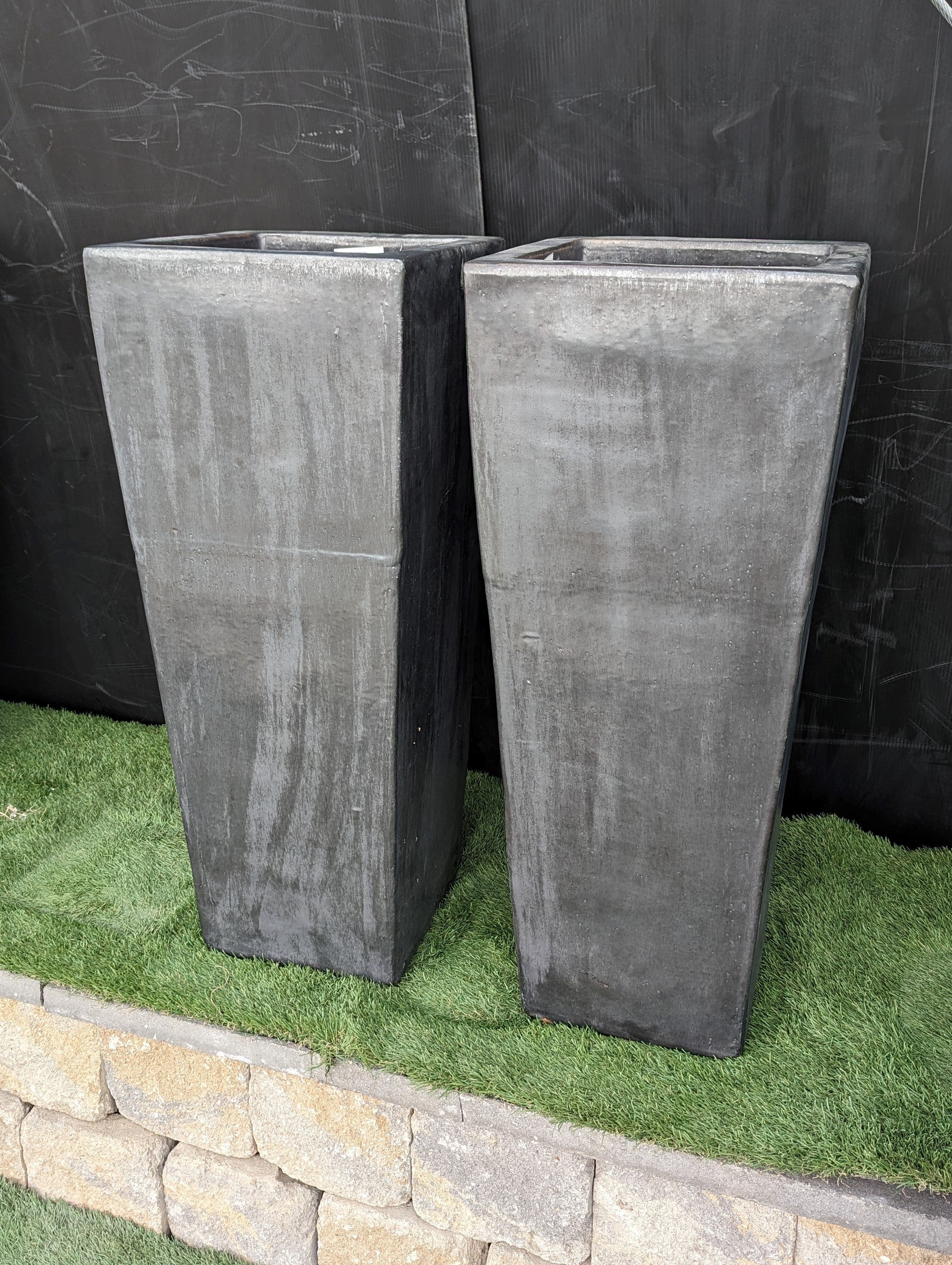 Photo of Campania Faro Tall Square Planter - Graphite - S/1 SD - Marquis Gardens