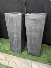 Photo of Campania Faro Tall Square Planter - Graphite - S/1 SD - Marquis Gardens