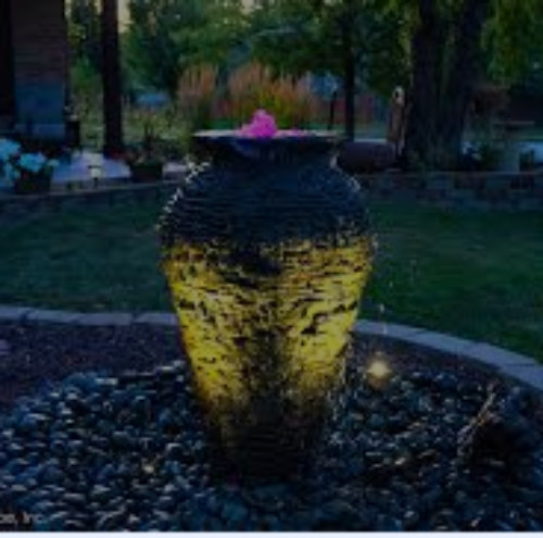 Photo of Aquascape Stacked Slate Urn Fountain Kits - Marquis Gardens