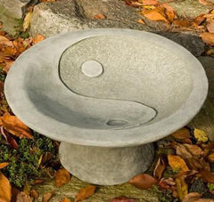 Photo of Campania Yin Yang Pedestal Birdbath - Marquis Gardens