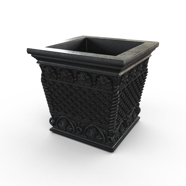 Gardenstone Floral Weave Box Planters Gardenstone Black 