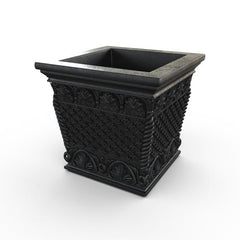 Gardenstone Floral Weave Box Planters Gardenstone Black 