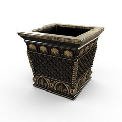 Gardenstone Floral Weave Box Planters Gardenstone Black 