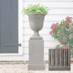 Wburg Strapwork Leaf Urn w/ Classic Tall Pedestal