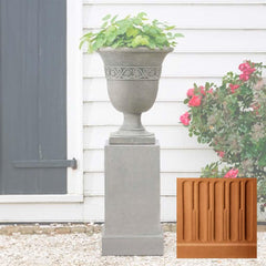 Wburg Strapwork Leaf Urn w/ Classic Tall Pedestal
