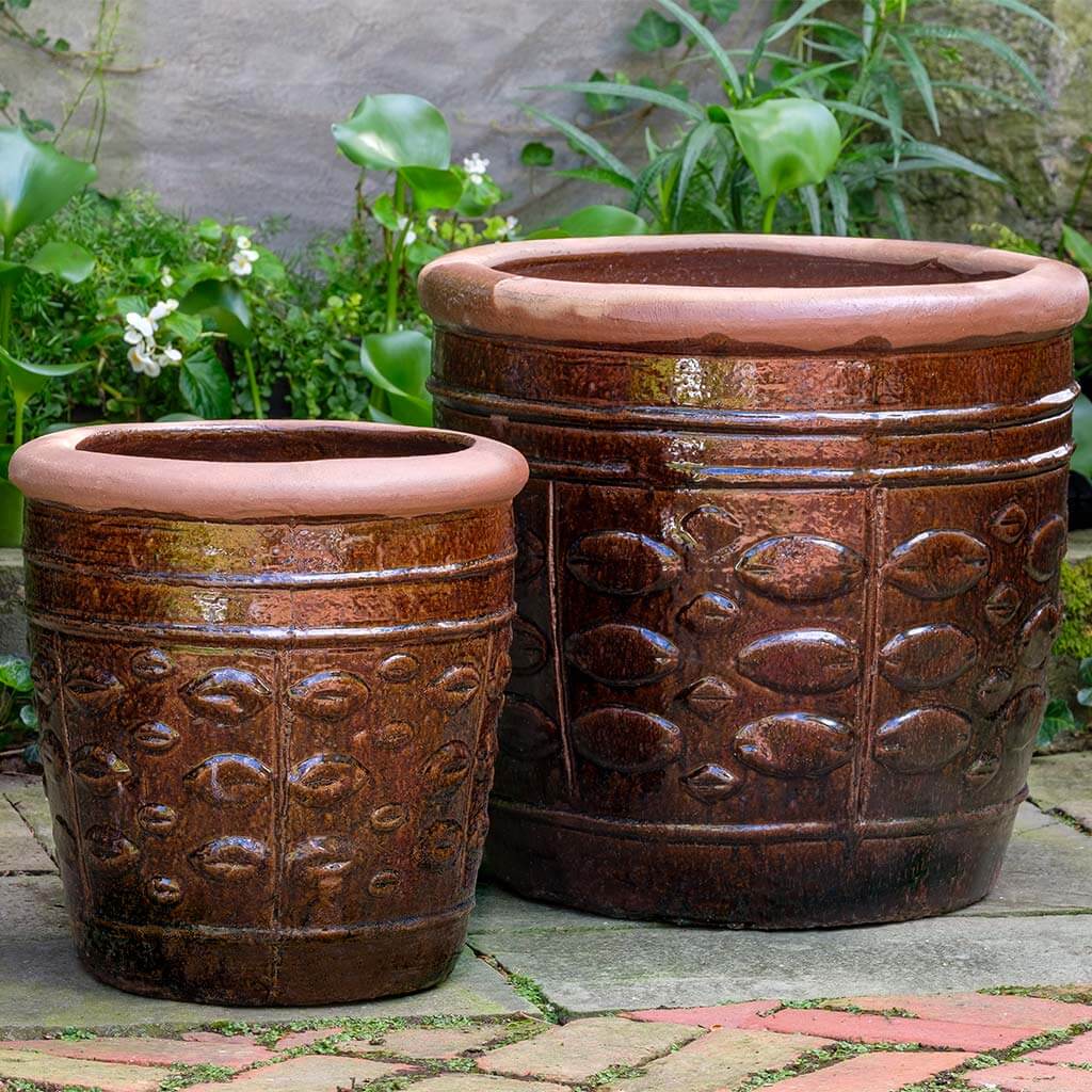 Photo of Campania Rustic Leaf Pots Set of 2 - Marquis Gardens