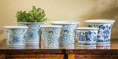 Photo of Campania Flared Planter - Blue and White Mix - Set of 6 - Marquis Gardens