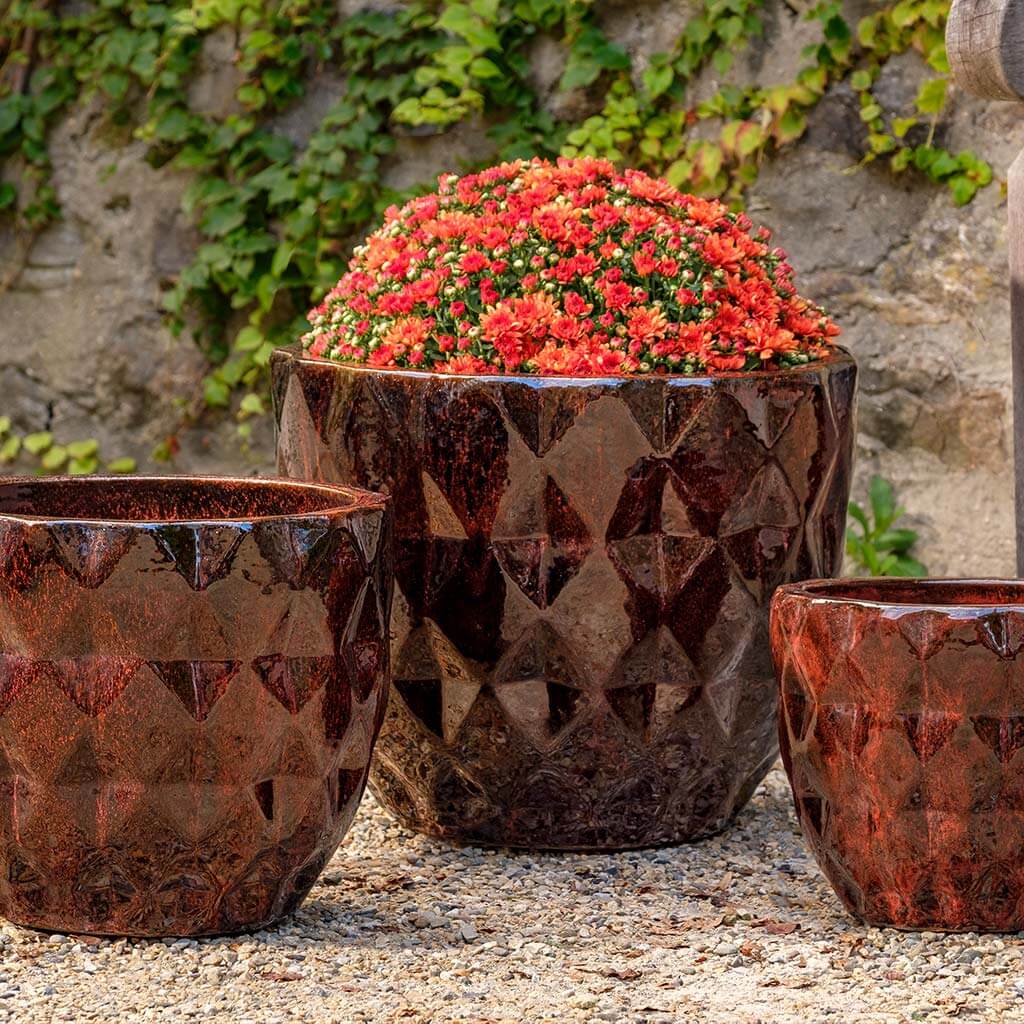 Photo of Campania Castillon Planter - Bordeaux - Set of 3 - Marquis Gardens