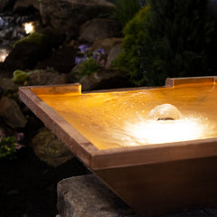 Photo of Atlantic Copper Spillway Bowl w/ 12" Spillway - 26" Square - Marquis Gardens