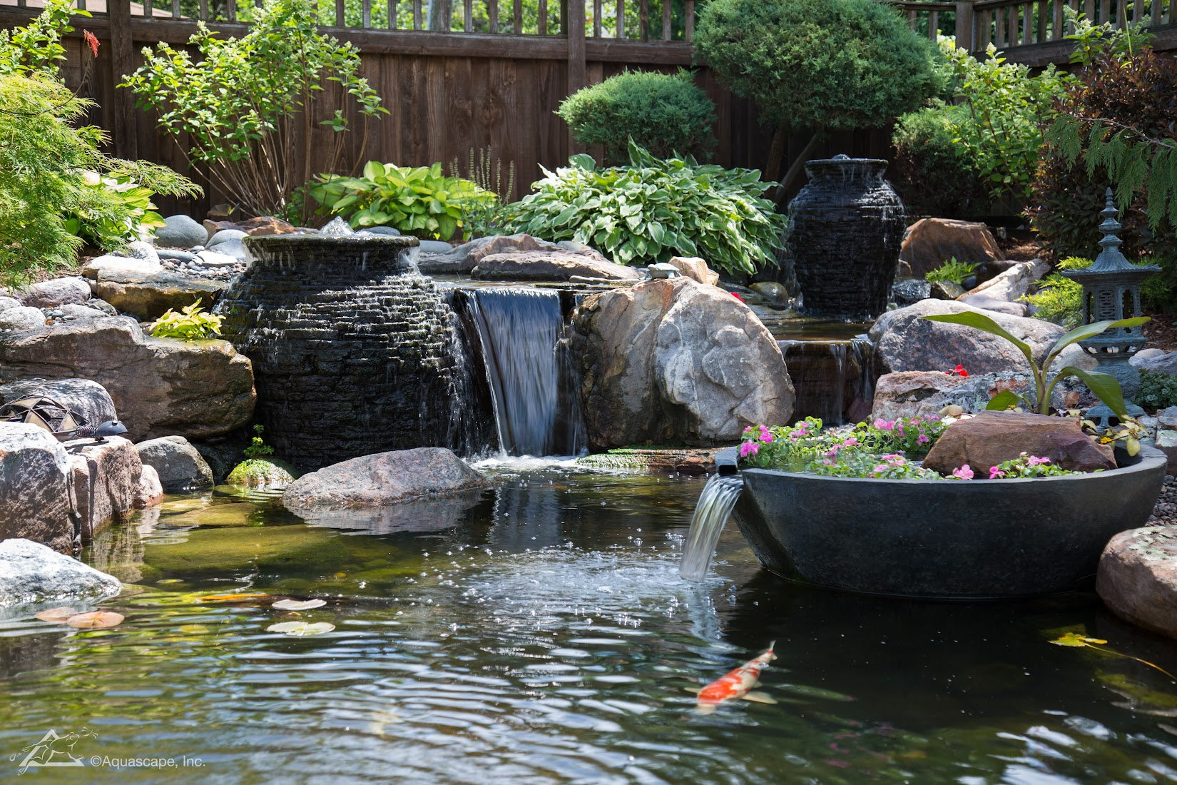 Photo of Aquascape Stacked Slate Urns - Marquis Gardens