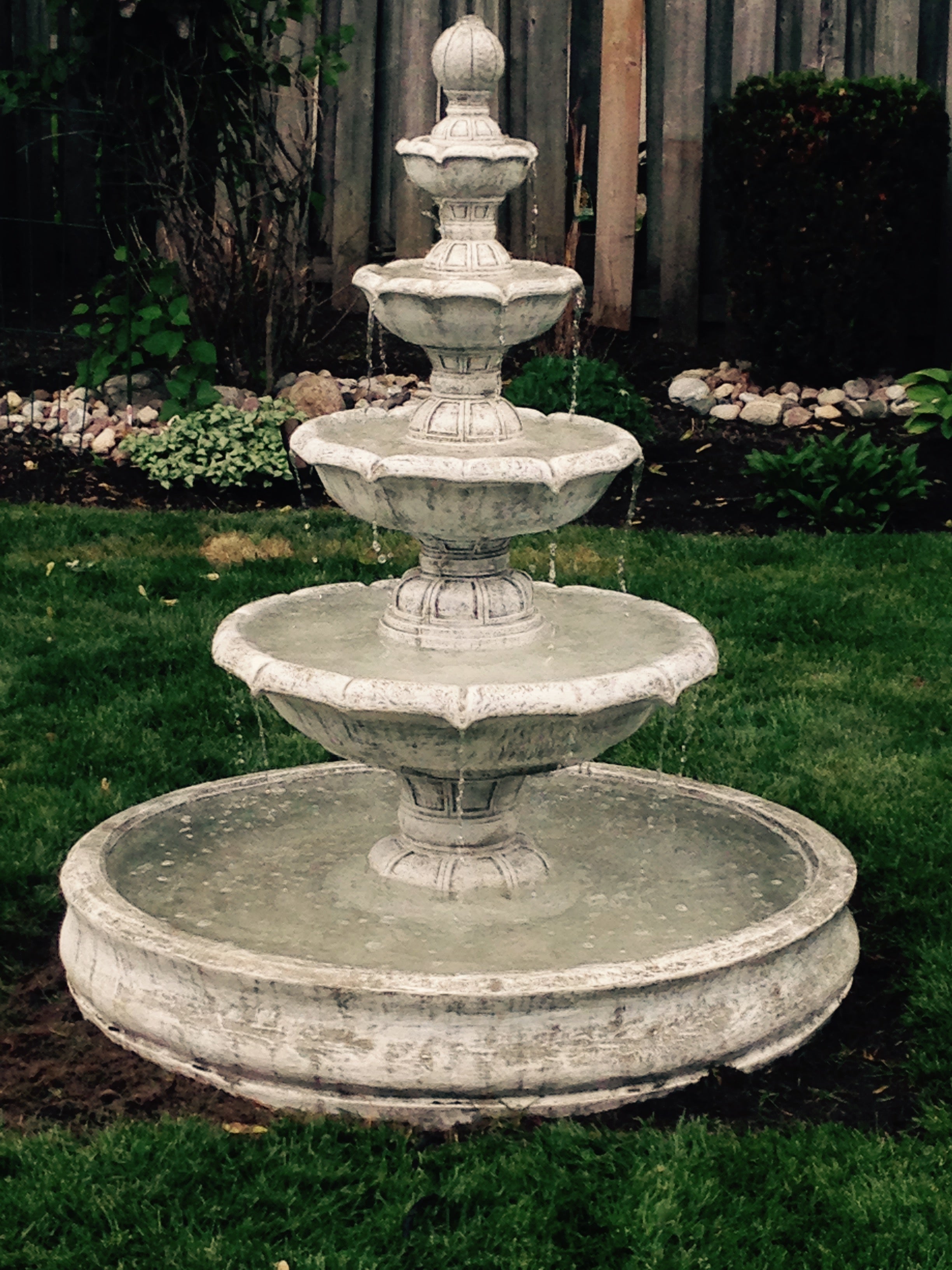 Photo of 4 Tier Roman Fountain in Basin - Marquis Gardens