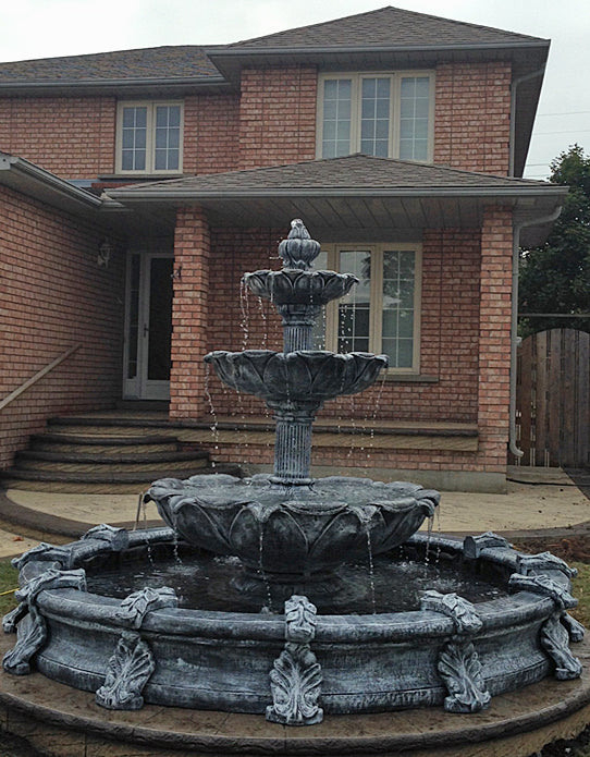 Photo of Large 3 Tier Leaf Fountain with Basin - Marquis Gardens