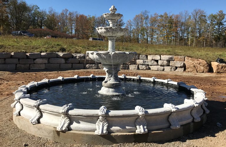 Photo of Large Tall 3 Tier Leaf Fountain with Large Basin - Marquis Gardens