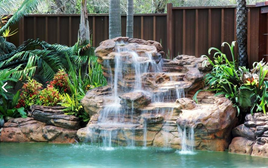 Photo of The Serenity Large - Complete Swimming Pool Waterfall Kit by Universal Rocks - Marquis Gardens