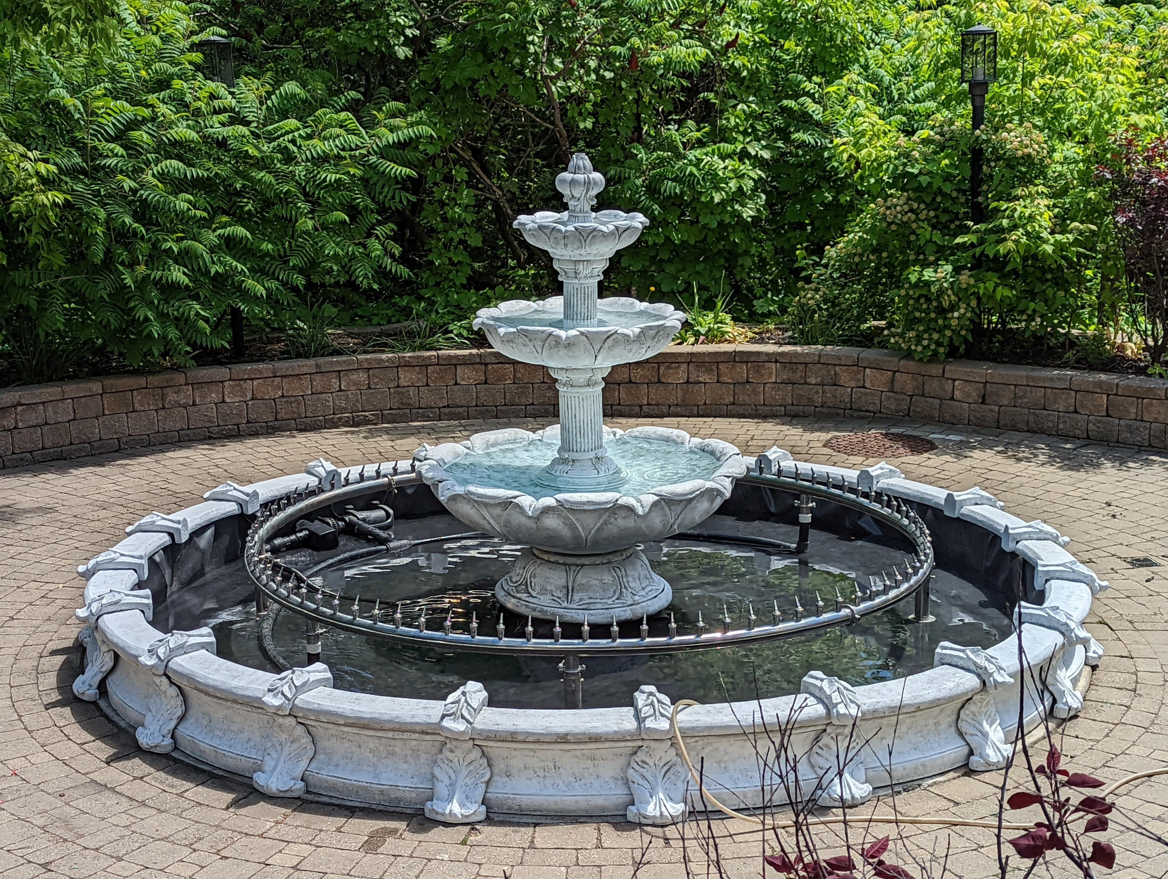 Photo of Large 3 Tier Leaf Fountain with Large Basin - Marquis Gardens