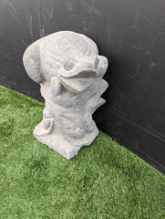 Dual Frog Natural Stone Statue